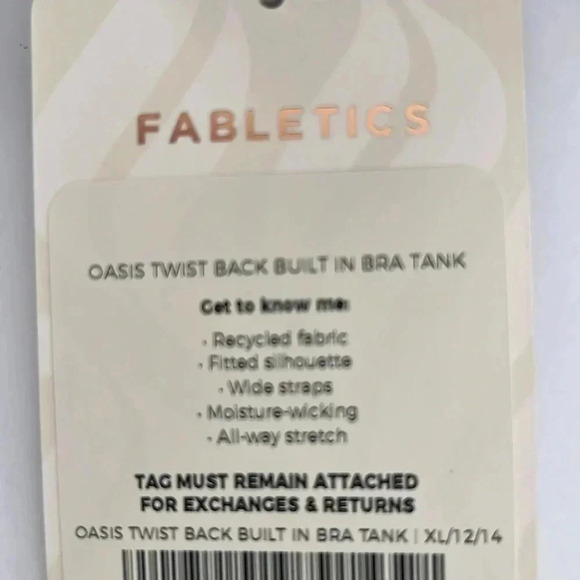 Fabletics Oasis Twist Built-In Bra Tank gray XXL NWT - Picture 7 of 8